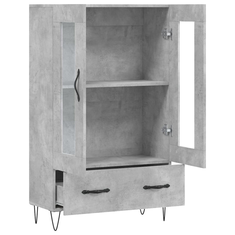 vidaXL betonszürke szerelt fa magasszekrény 69,5 x 31 x 115 cm