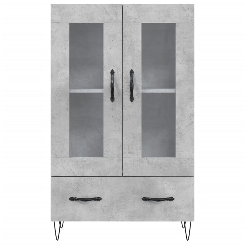 vidaXL betonszürke szerelt fa magasszekrény 69,5 x 31 x 115 cm