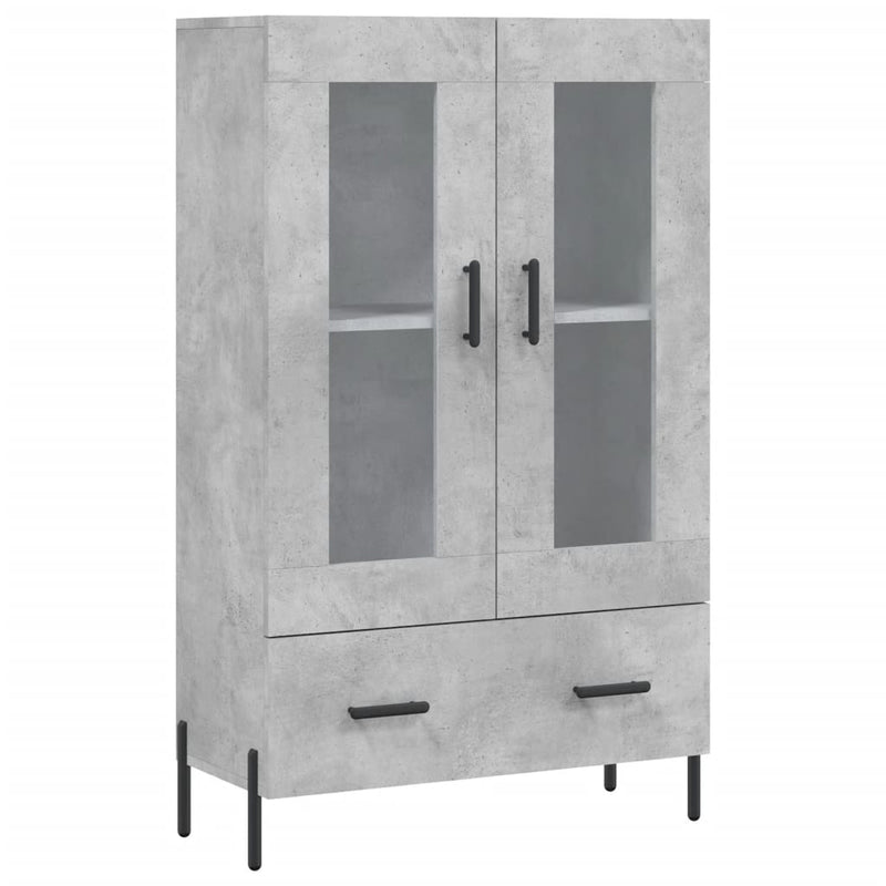 vidaXL betonszürke szerelt fa magasszekrény 69,5 x 31 x 115 cm