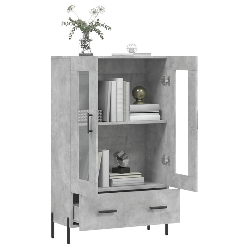 vidaXL betonszürke szerelt fa magasszekrény 69,5 x 31 x 115 cm