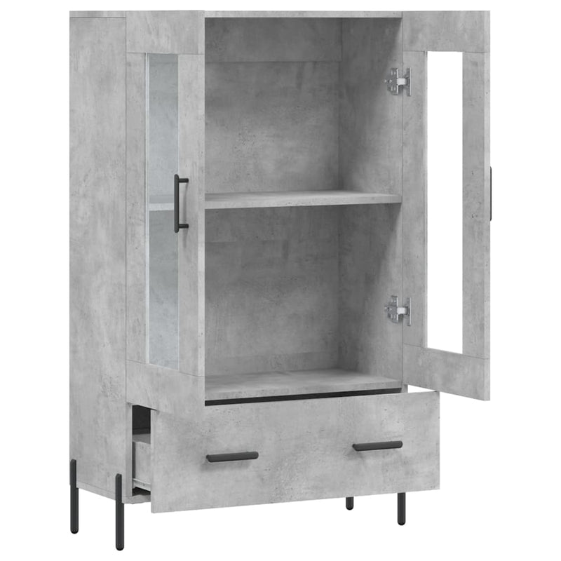 vidaXL betonszürke szerelt fa magasszekrény 69,5 x 31 x 115 cm
