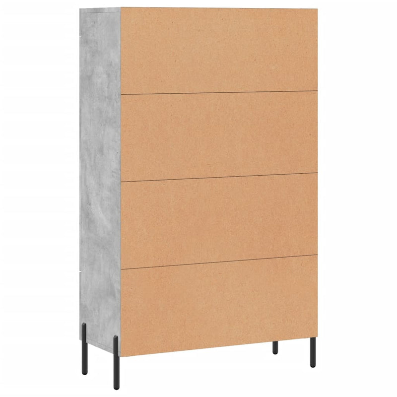 vidaXL betonszürke szerelt fa magasszekrény 69,5 x 31 x 115 cm
