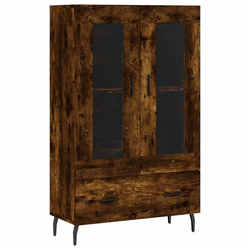vidaXL füstös tölgy színű szerelt fa magasszekrény 69,5 x 31 x 115 cm