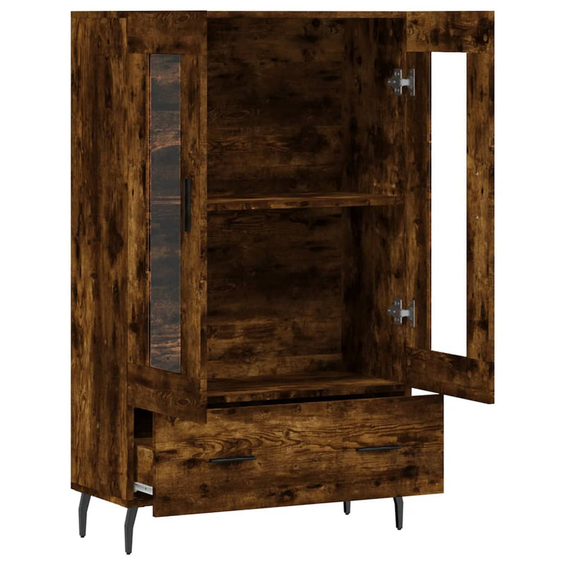 vidaXL füstös tölgy színű szerelt fa magasszekrény 69,5 x 31 x 115 cm