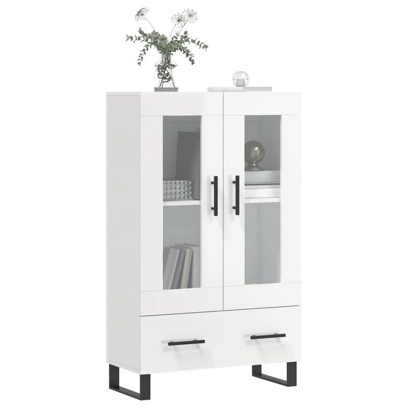vidaXL magasfényű fehér szerelt fa magasszekrény 69,5 x 31 x 115 cm