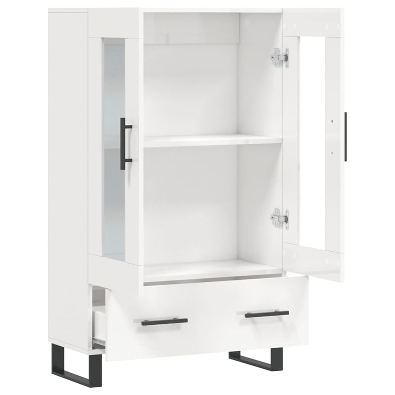 vidaXL magasfényű fehér szerelt fa magasszekrény 69,5 x 31 x 115 cm