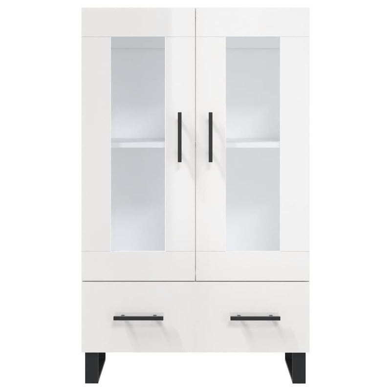 vidaXL magasfényű fehér szerelt fa magasszekrény 69,5 x 31 x 115 cm