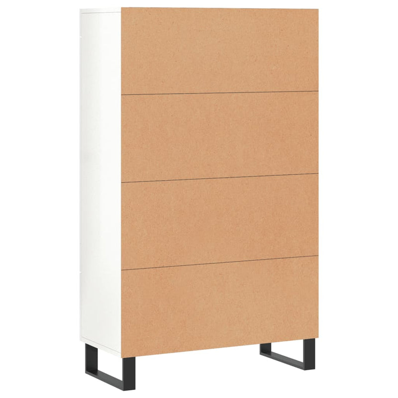 vidaXL magasfényű fehér szerelt fa magasszekrény 69,5 x 31 x 115 cm