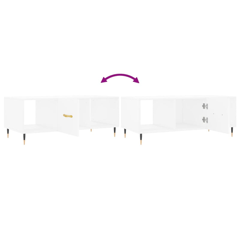 vidaXL fehér szerelt fa dohányzóasztal 102 x 50 x 40 cm