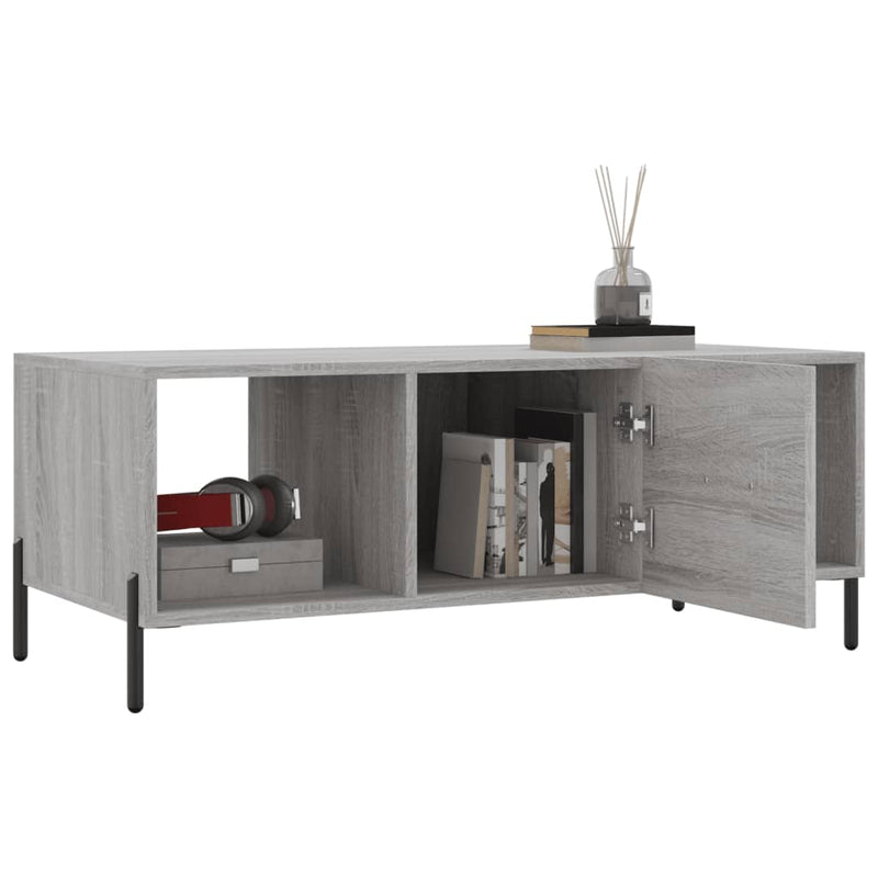 vidaXL szürke sonoma színű szerelt fa dohányzóasztal 102 x 50 x 40 cm