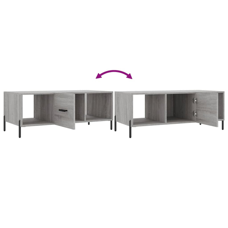 vidaXL szürke sonoma színű szerelt fa dohányzóasztal 102 x 50 x 40 cm