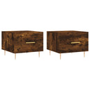 vidaXL 2 db füstös tölgy szerelt fa dohányzóasztal 50 x 50 x 40 cm