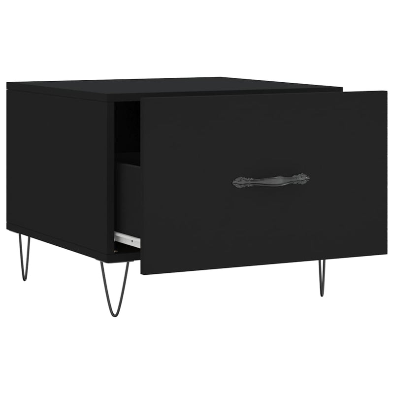 vidaXL fekete szerelt fa dohányzóasztal 50 x 50 x 40 cm