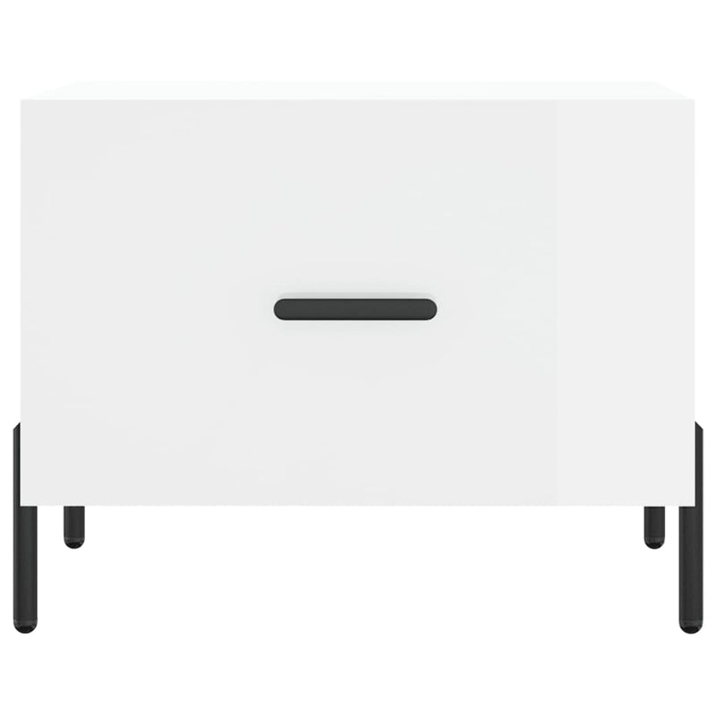 vidaXL magasfényű fehér szerelt fa dohányzóasztal 50 x 50 x 40 cm