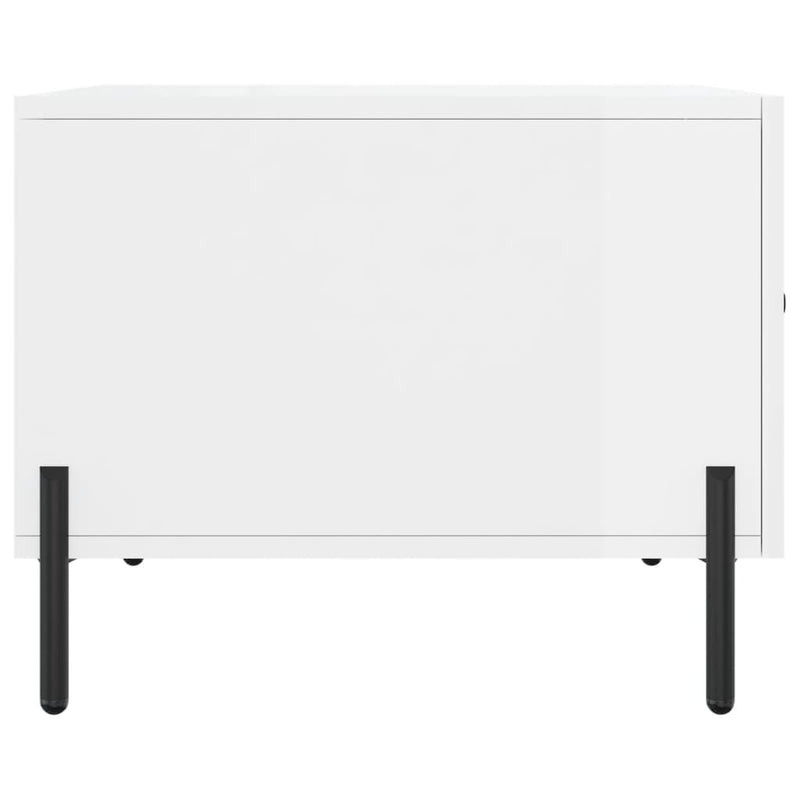 vidaXL magasfényű fehér szerelt fa dohányzóasztal 50 x 50 x 40 cm