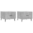 vidaXL 2 db betonszürke szerelt fa dohányzóasztal 50 x 50 x 40 cm