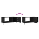 vidaXL fekete szerelt fa dohányzóasztal 90 x 50 x 40 cm