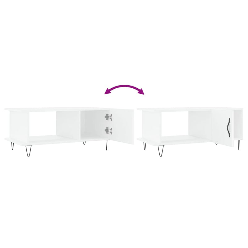 vidaXL fehér szerelt fa dohányzóasztal 90 x 50 x 40 cm