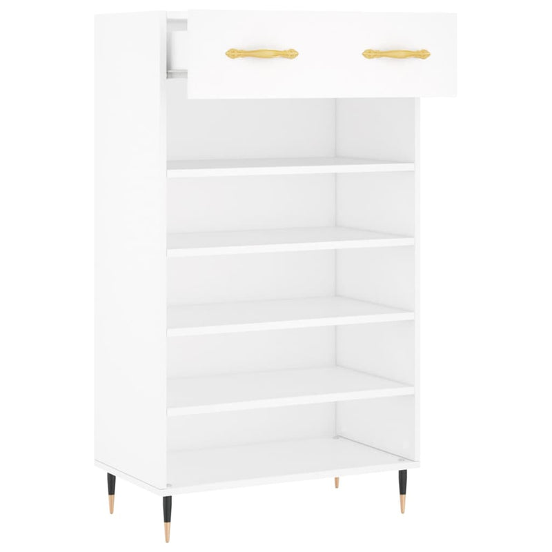 vidaXL fehér szerelt fa cipőszekrény 60 x 35 x 105 cm