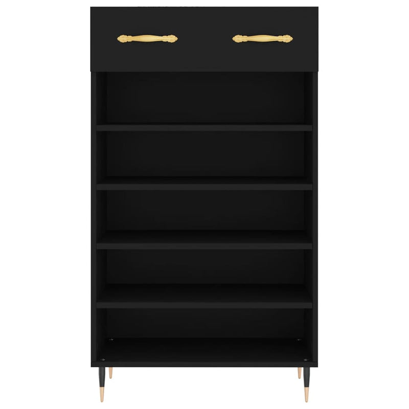 vidaXL fekete szerelt fa cipőszekrény 60 x 35 x 105 cm