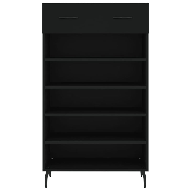 vidaXL fekete szerelt fa cipőszekrény 60 x 35 x 105 cm