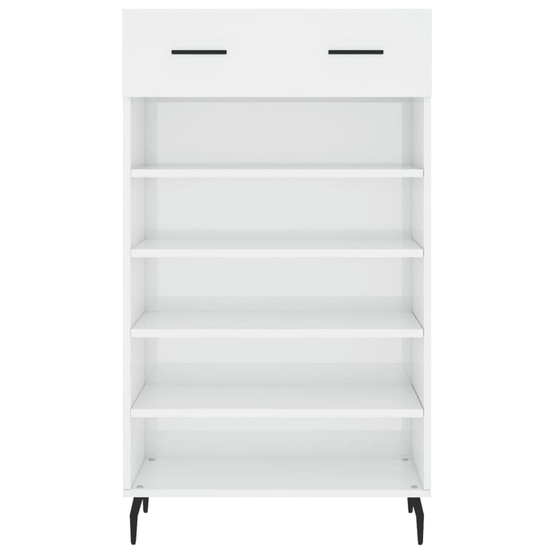 vidaXL magasfényű fehér szerelt fa cipőszekrény 60 x 35 x 105 cm