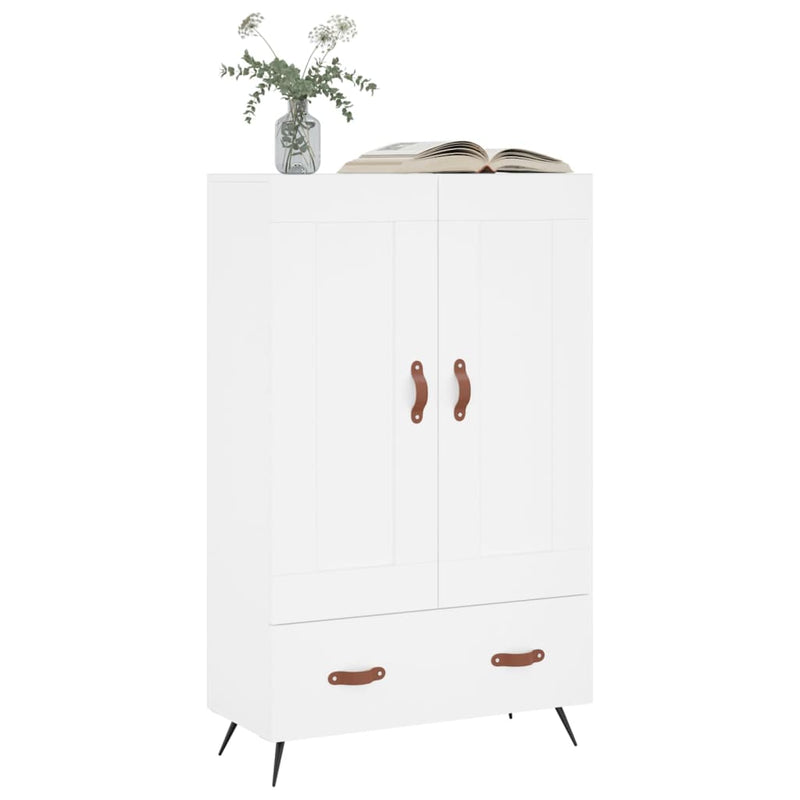 vidaXL fehér szerelt fa magasszekrény 69,5 x 31 x 115 cm