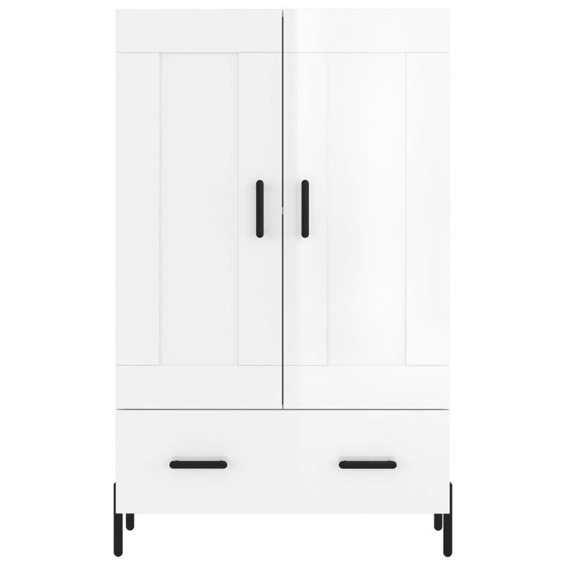 vidaXL magasfényű fehér szerelt fa magasszekrény 69,5 x 31 x 115 cm