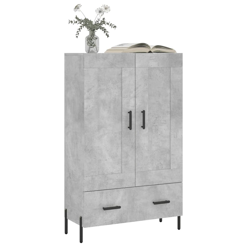 vidaXL betonszürke szerelt fa magasszekrény 69,5 x 31 x 115 cm