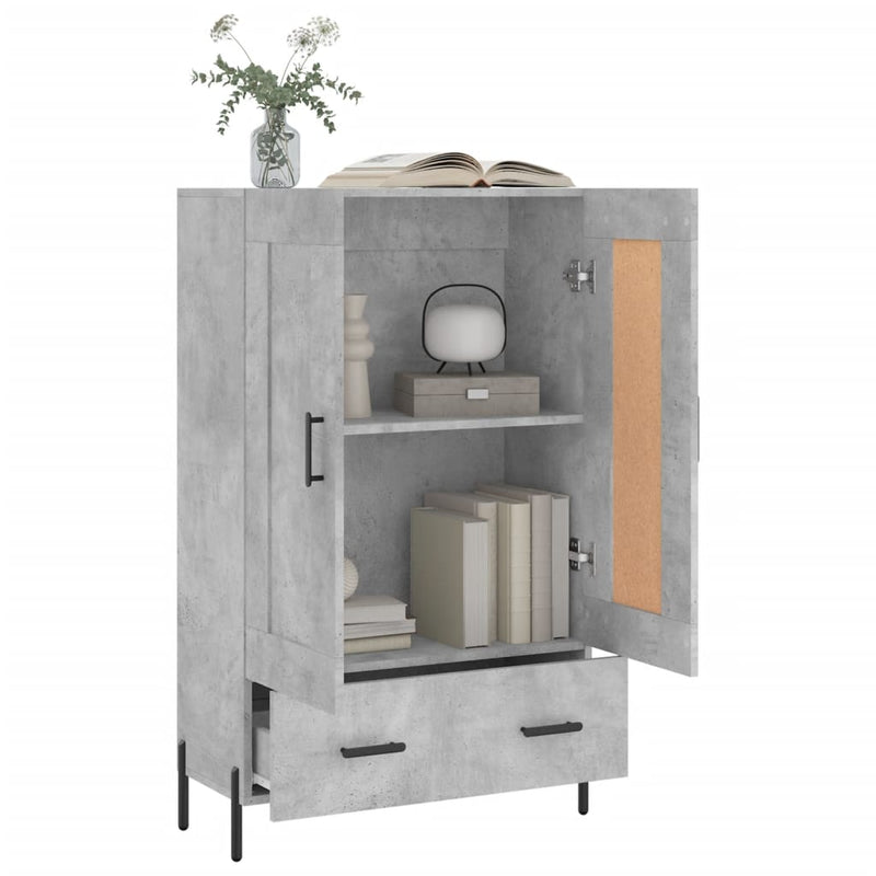 vidaXL betonszürke szerelt fa magasszekrény 69,5 x 31 x 115 cm