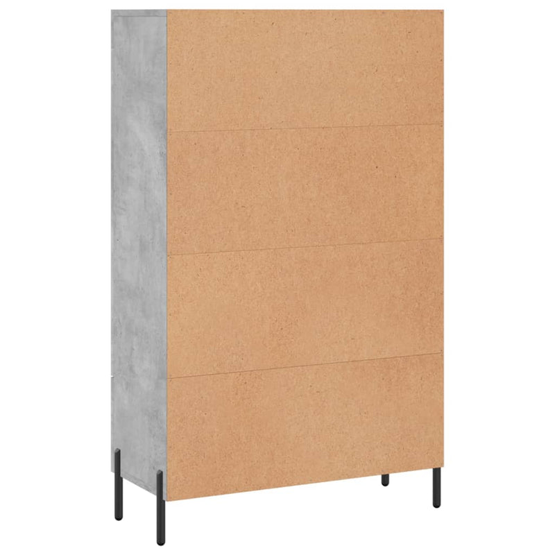 vidaXL betonszürke szerelt fa magasszekrény 69,5 x 31 x 115 cm