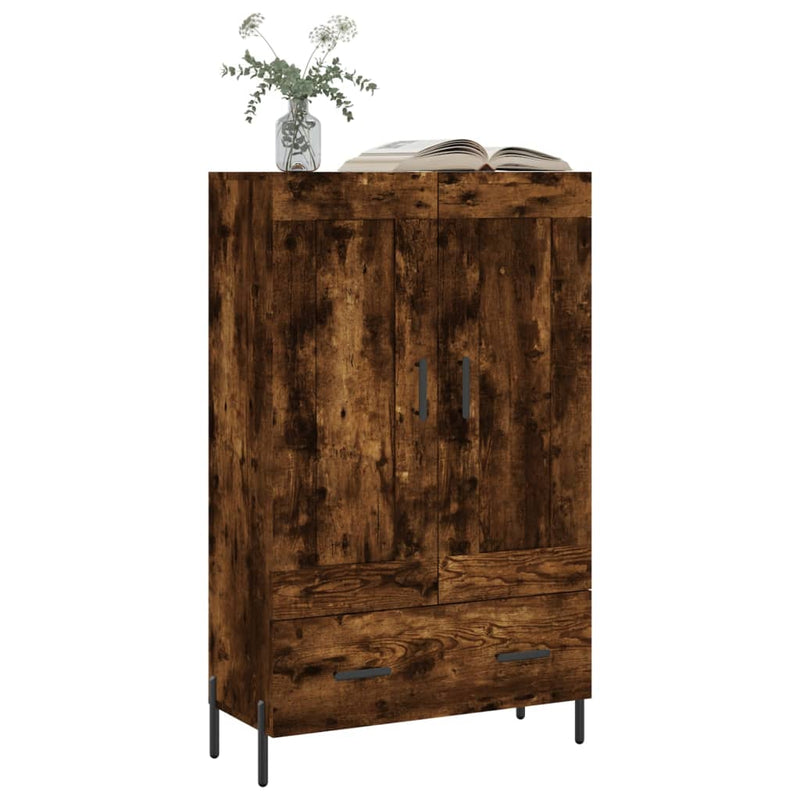 vidaXL füstös tölgy színű szerelt fa magasszekrény 69,5 x 31 x 115 cm
