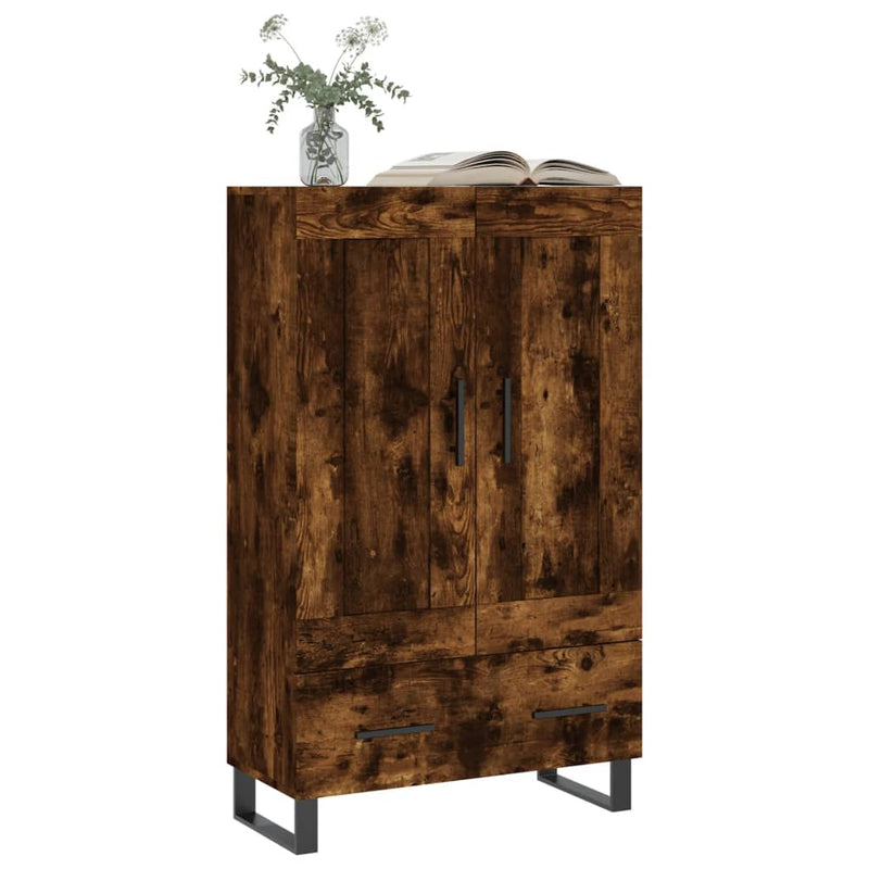 vidaXL füstös tölgy színű szerelt fa magasszekrény 69,5 x 31 x 115 cm