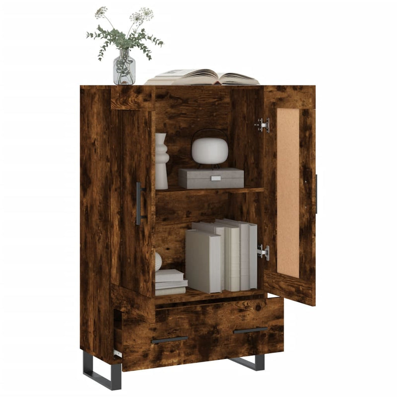 vidaXL füstös tölgy színű szerelt fa magasszekrény 69,5 x 31 x 115 cm