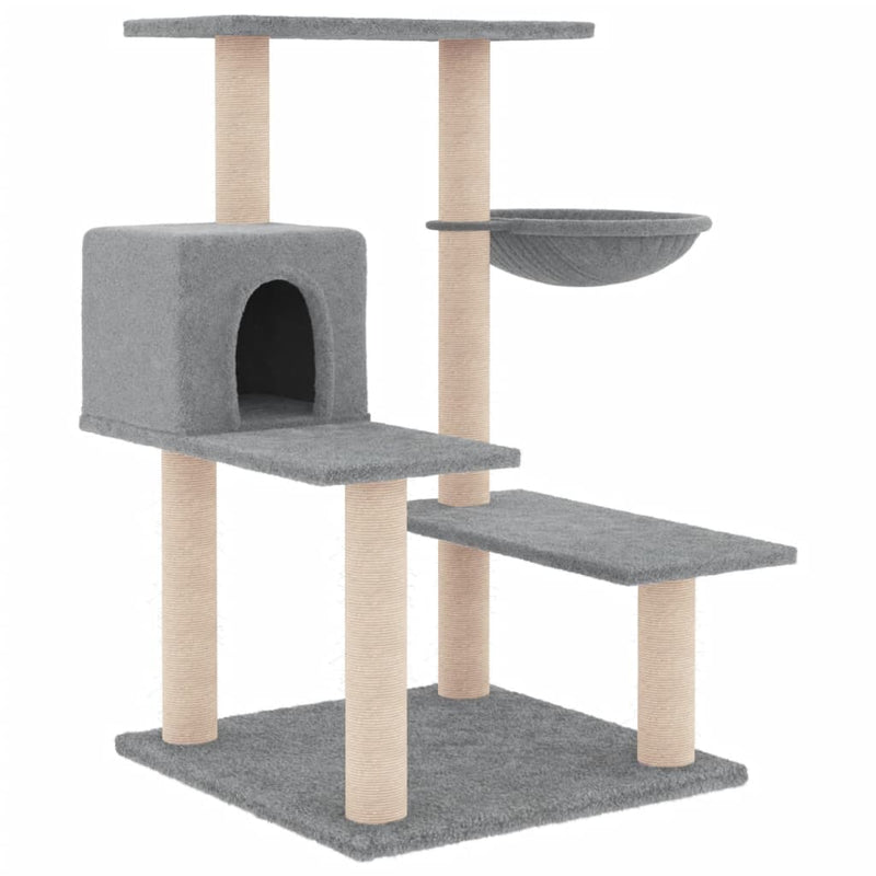 vidaXL világosszürke macskabútor szizál kaparófákkal 82,5 cm