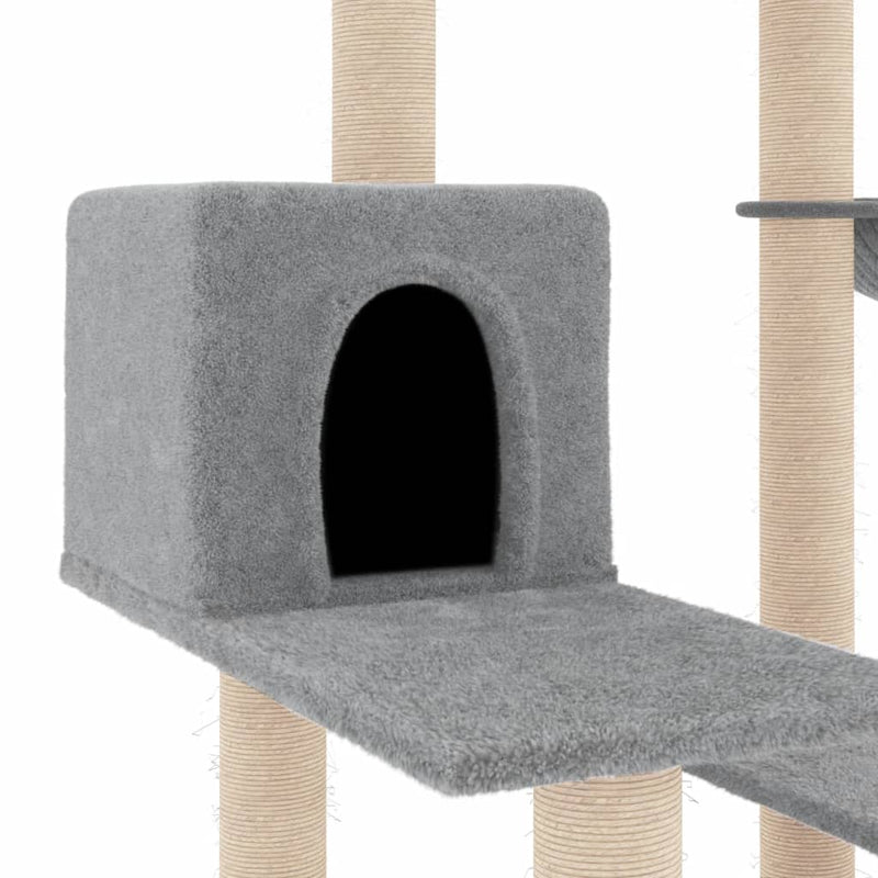 vidaXL világosszürke macskabútor szizál kaparófákkal 82,5 cm