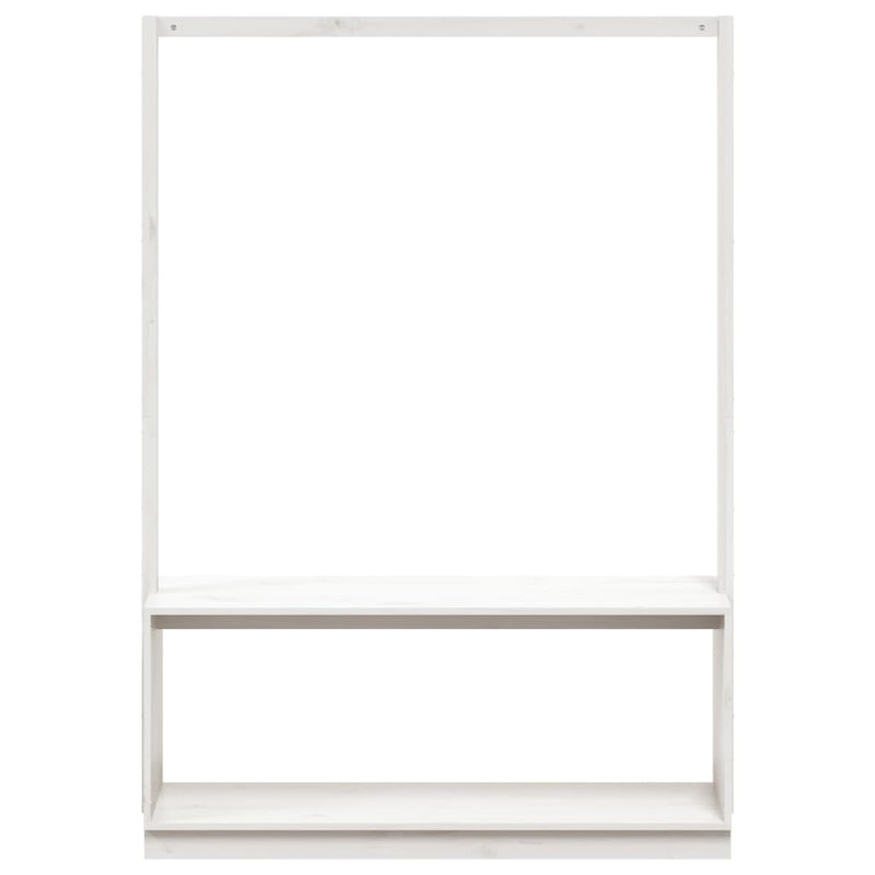 vidaXL fehér tömör fenyőfa ruhatartó cipőtárolóval 113x40x157,5 cm