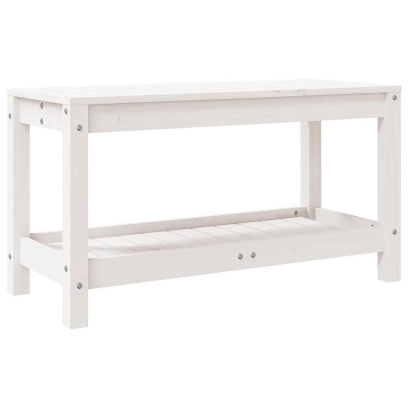 vidaXL fehér tömör fenyőfa kerti pad 82,5 x 35 x 45 cm