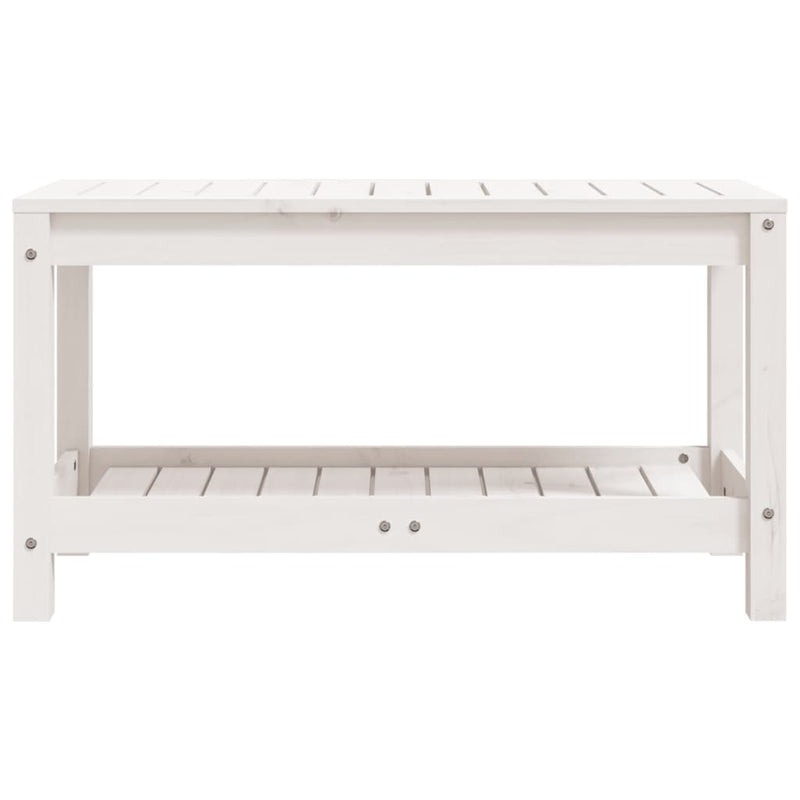 vidaXL fehér tömör fenyőfa kerti pad 82,5 x 35 x 45 cm