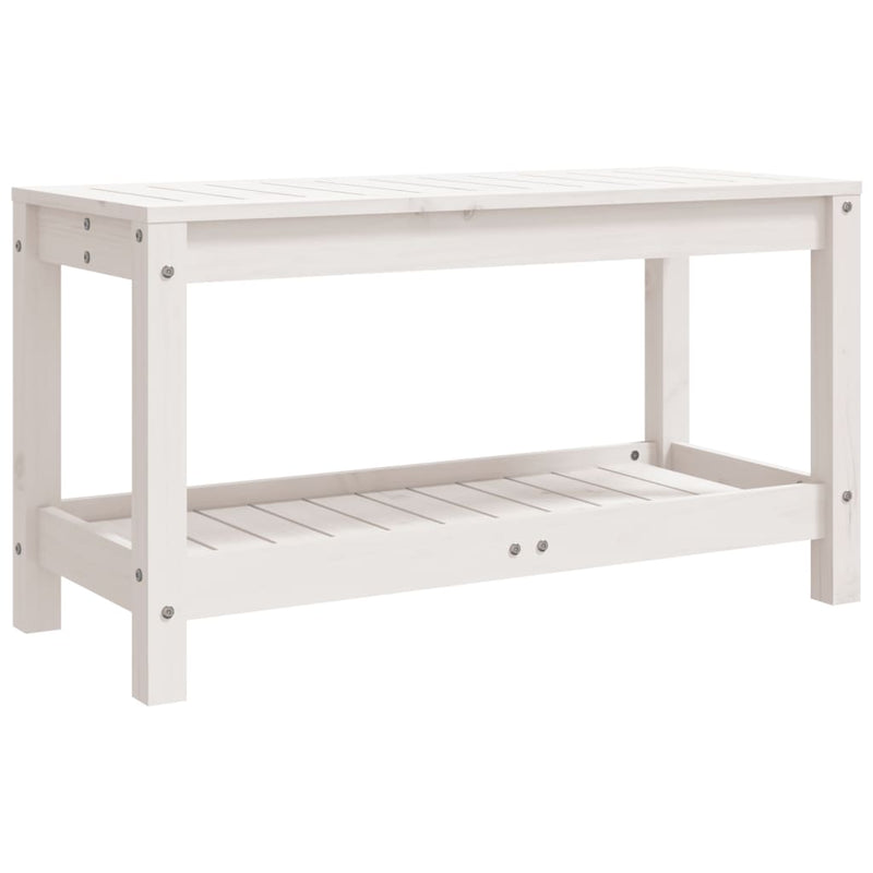 vidaXL fehér tömör fenyőfa kerti pad 82,5 x 35 x 45 cm