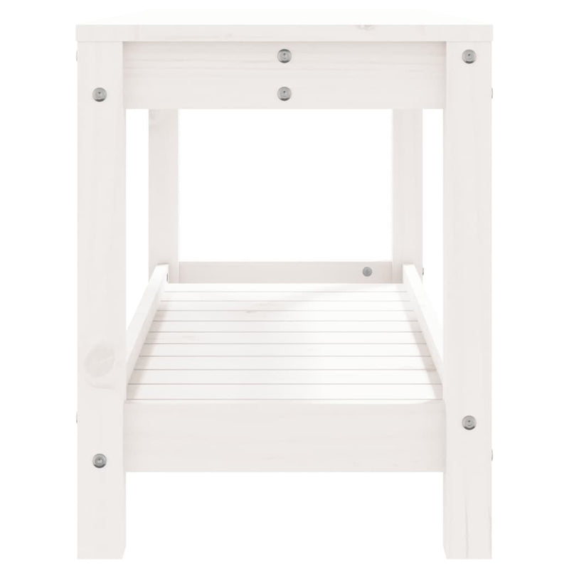 vidaXL fehér tömör fenyőfa kerti pad 82,5 x 35 x 45 cm