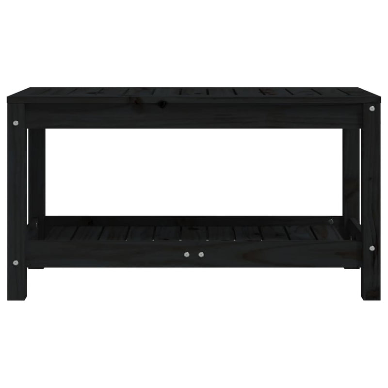 vidaXL fekete tömör fenyőfa kerti pad 82,5 x 35 x 45 cm
