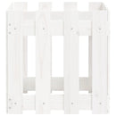 vidaXL fehér tömör fenyő növénytartó léces kialakítással 40x40x40 cm