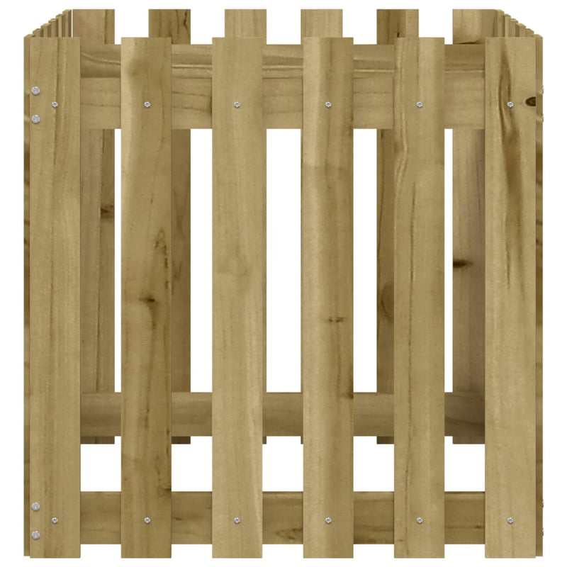 vidaXL impregnált fenyőfa növénytartó léces kialakítással 60x60x60 cm