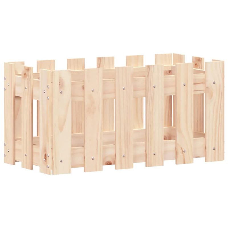 vidaXL fehér tömör fenyő növénytartó léces kialakítással 60x30x30 cm