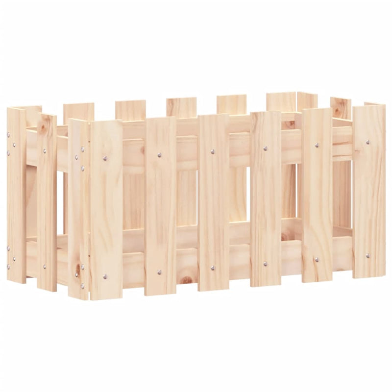 vidaXL fehér tömör fenyő növénytartó léces kialakítással 60x30x30 cm