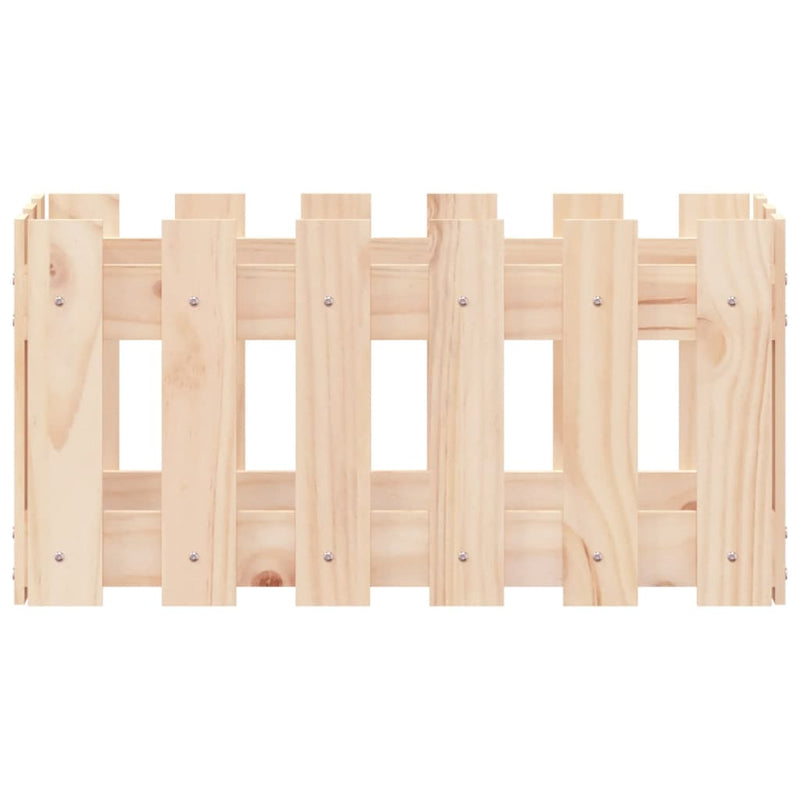vidaXL fehér tömör fenyő növénytartó léces kialakítással 60x30x30 cm