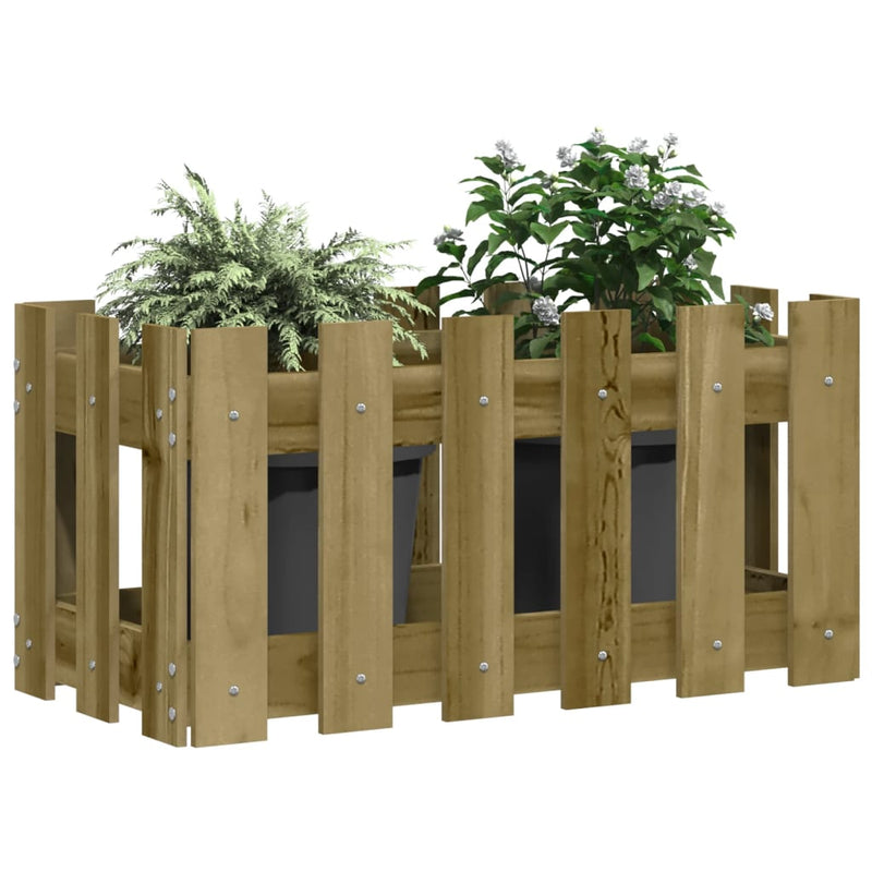 vidaXL impregnált fenyőfa növénytartó léces kialakítással 60x30x30 cm