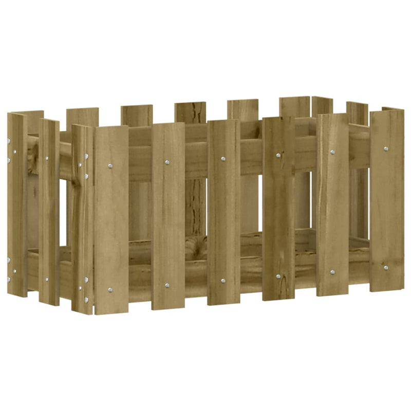 vidaXL impregnált fenyőfa növénytartó léces kialakítással 60x30x30 cm