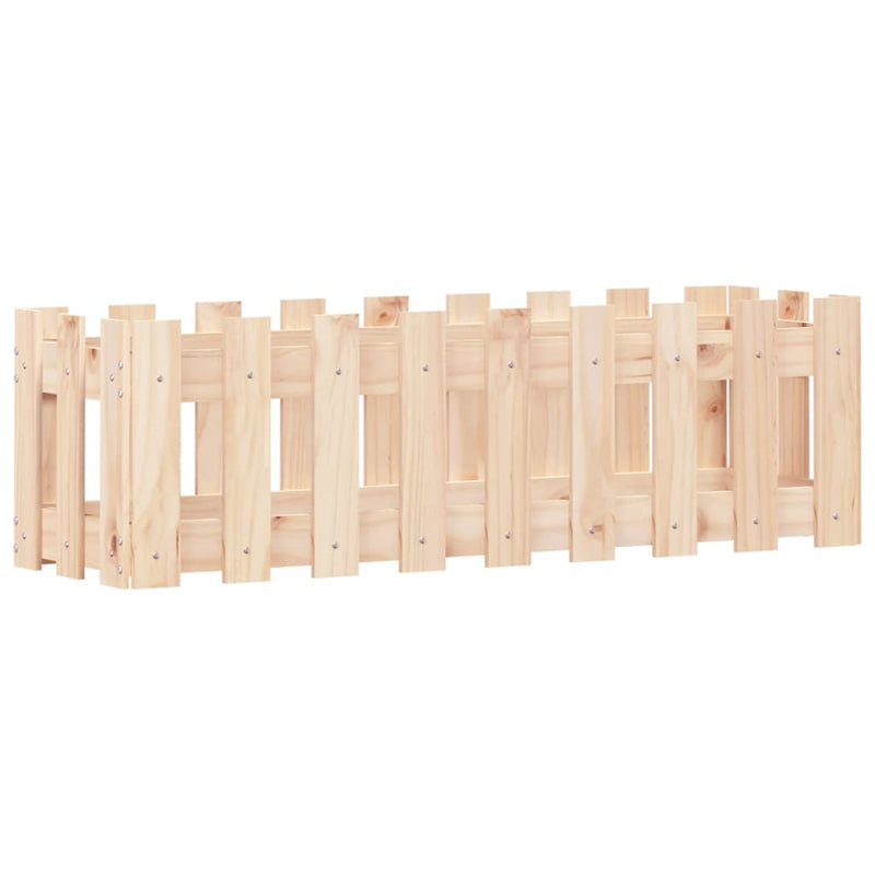vidaXL tömör fenyőfa kerti magaságyás kerítéssel 100 x 30 x 30 cm